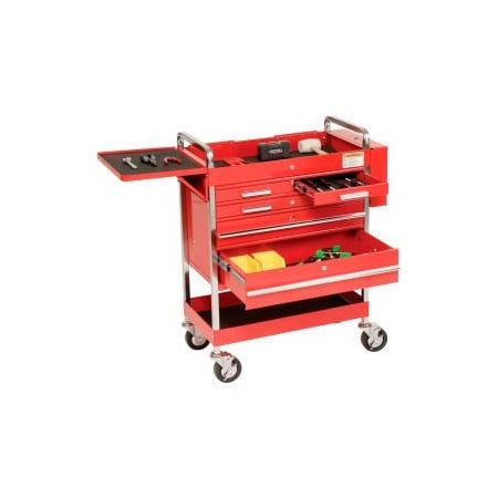 Sunex Sunex Tools 8045 27" Professional 5 Drawer Red Tool Cart w/ Locking Top 8045
